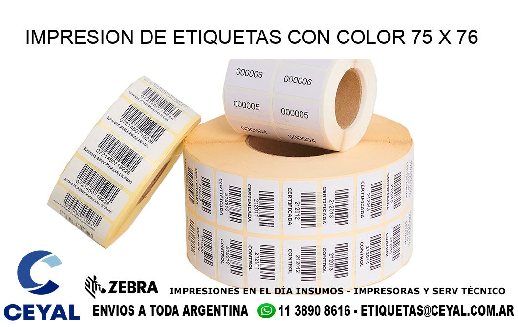 IMPRESION DE ETIQUETAS CON COLOR 75 x 76