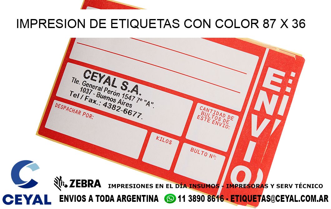 IMPRESION DE ETIQUETAS CON COLOR 87 x 36