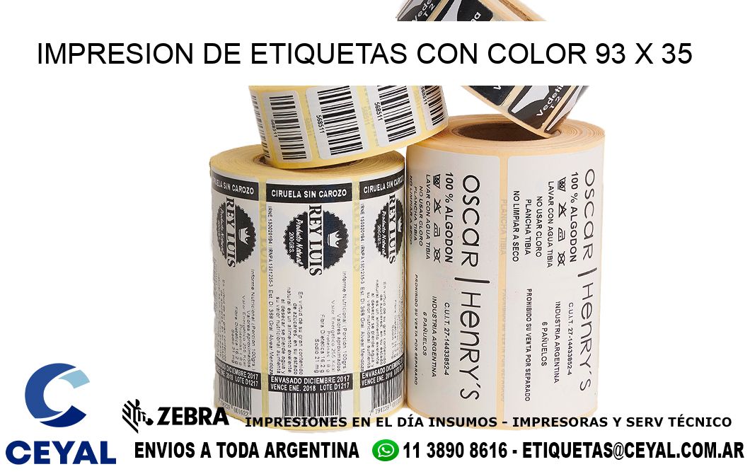 IMPRESION DE ETIQUETAS CON COLOR 93 x 35