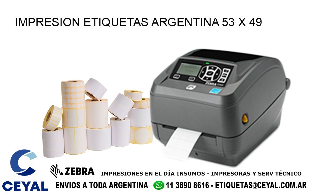 IMPRESION ETIQUETAS ARGENTINA 53 x 49