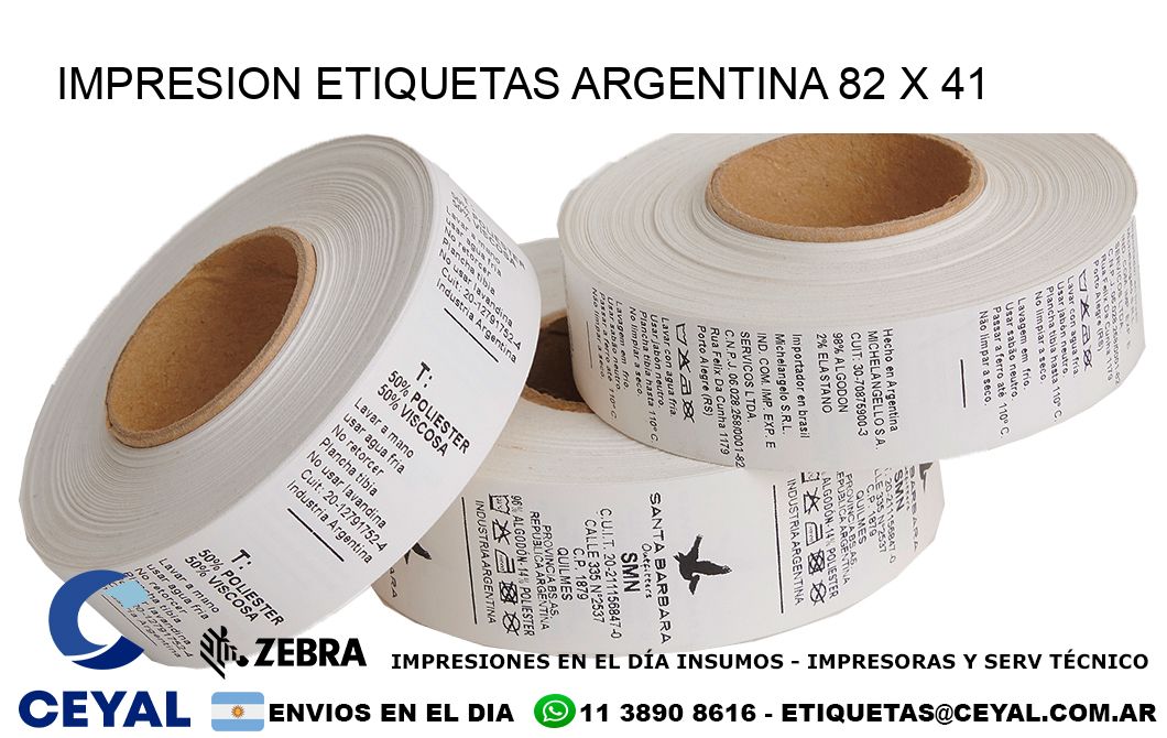 IMPRESION ETIQUETAS ARGENTINA 82 x 41