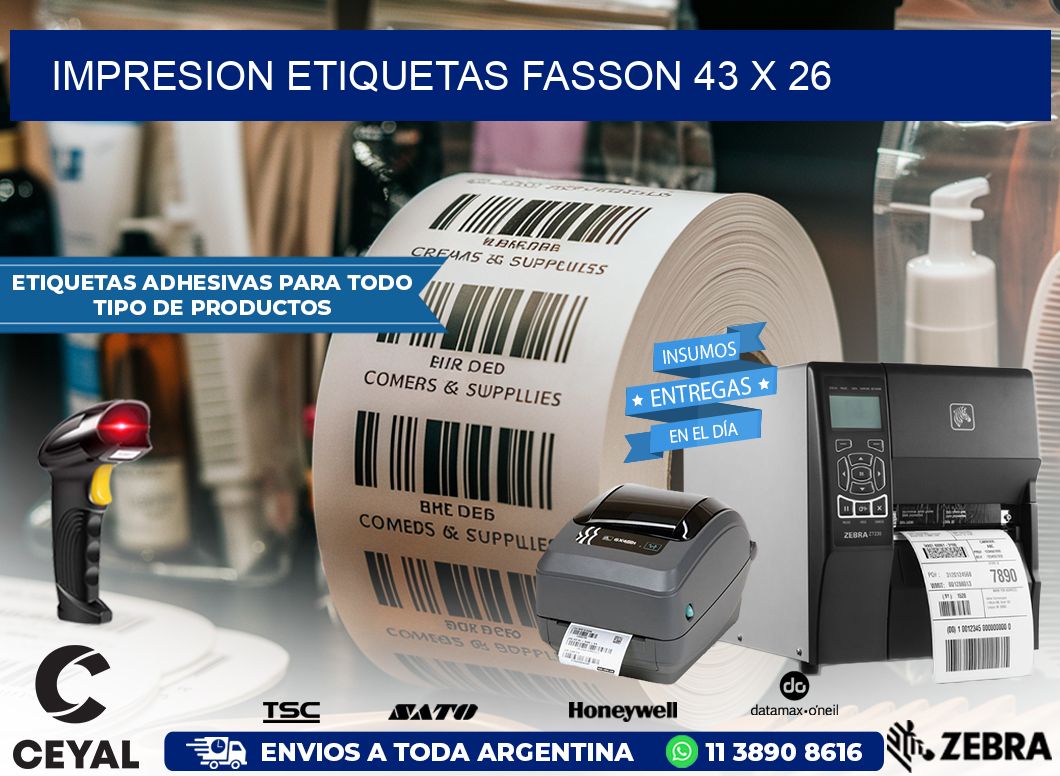 IMPRESION ETIQUETAS FASSON 43 x 26