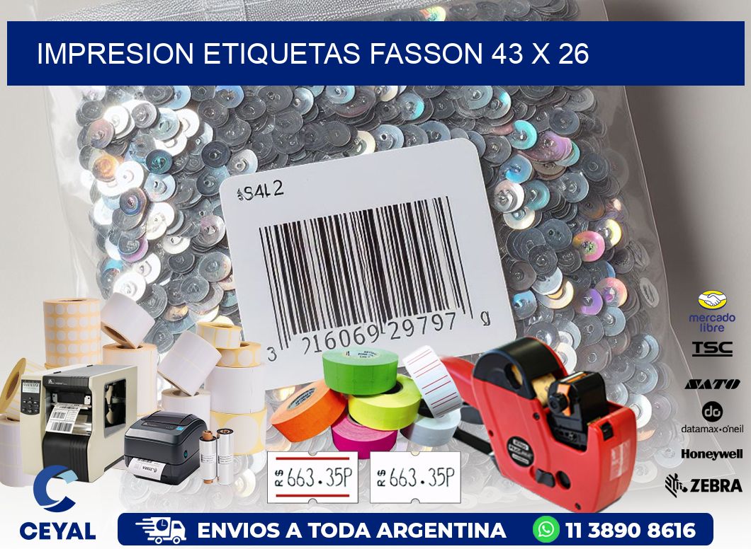 IMPRESION ETIQUETAS FASSON 43 x 26
