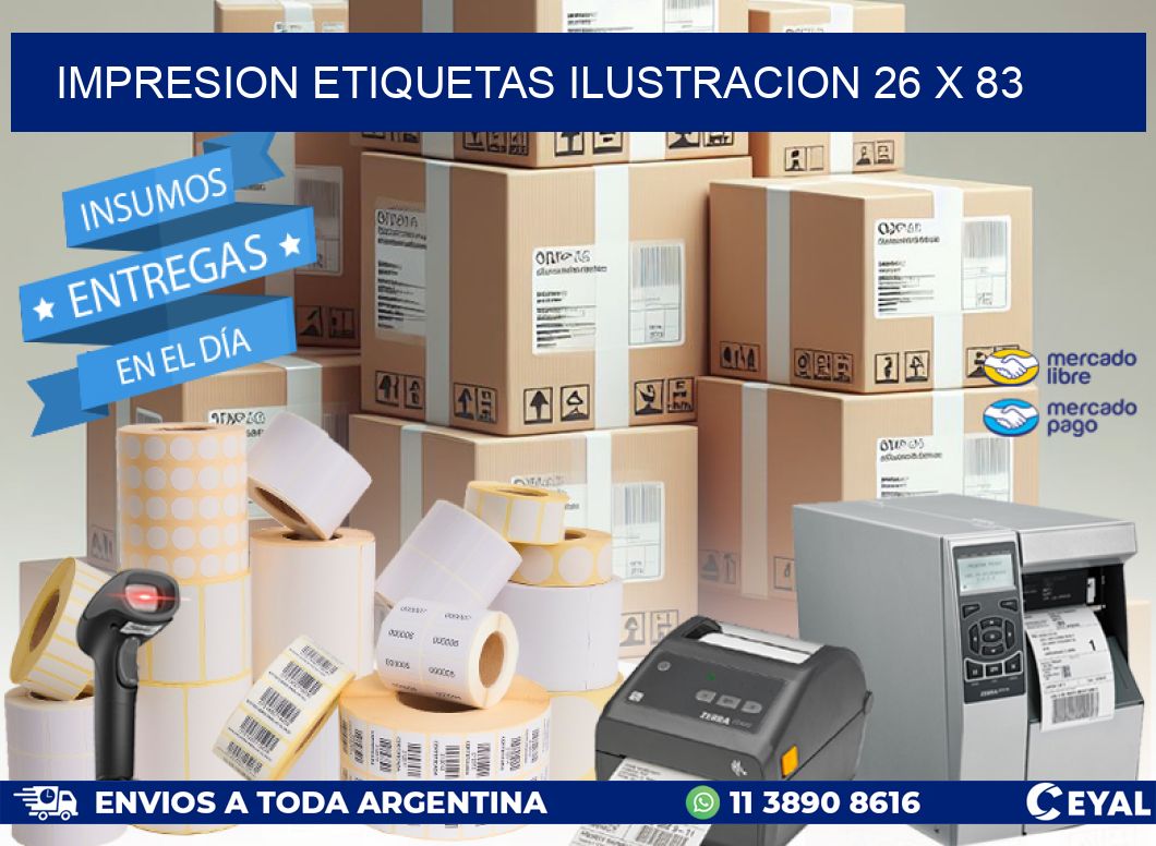 IMPRESION ETIQUETAS ILUSTRACION 26 x 83