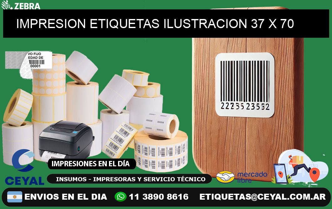 IMPRESION ETIQUETAS ILUSTRACION 37 x 70