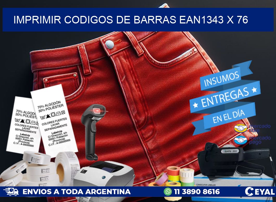 IMPRIMIR CODIGOS DE BARRAS EAN1343 x 76