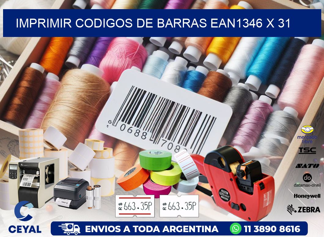 IMPRIMIR CODIGOS DE BARRAS EAN1346 x 31