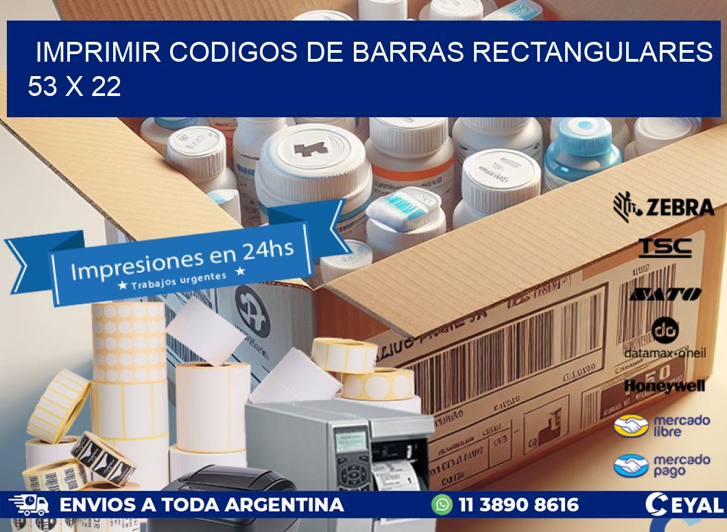 IMPRIMIR CODIGOS DE BARRAS RECTANGULARES 53 x 22