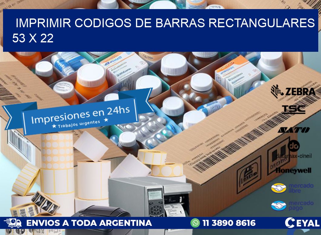 IMPRIMIR CODIGOS DE BARRAS RECTANGULARES 53 x 22