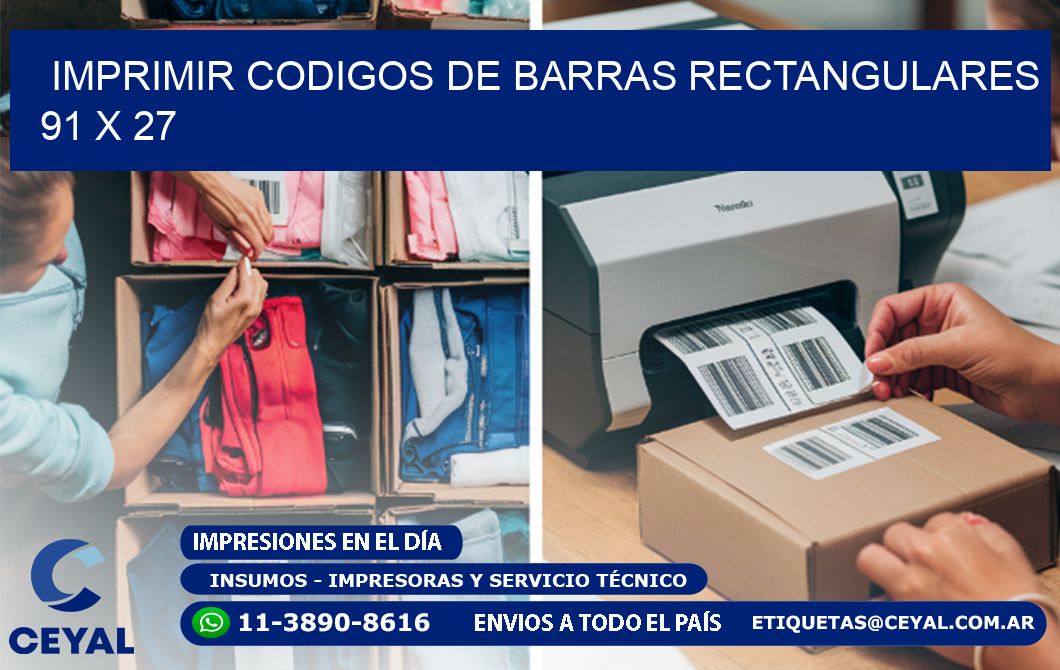 IMPRIMIR CODIGOS DE BARRAS RECTANGULARES 91 x 27