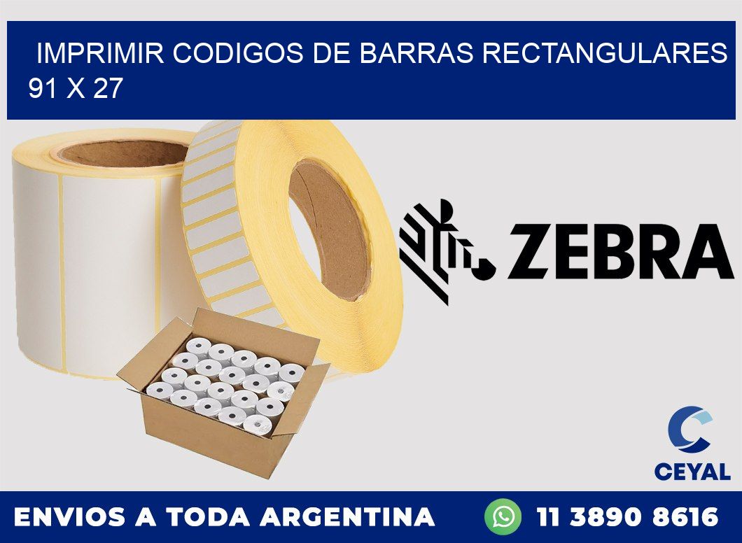 IMPRIMIR CODIGOS DE BARRAS RECTANGULARES 91 x 27