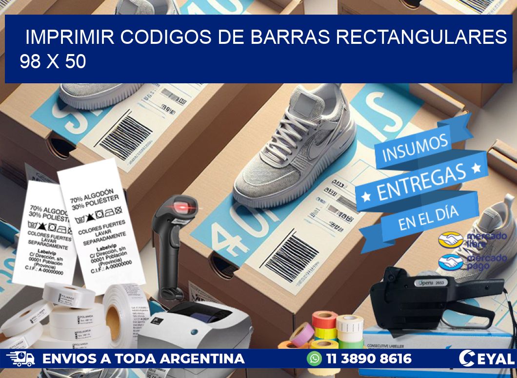 IMPRIMIR CODIGOS DE BARRAS RECTANGULARES 98 x 50