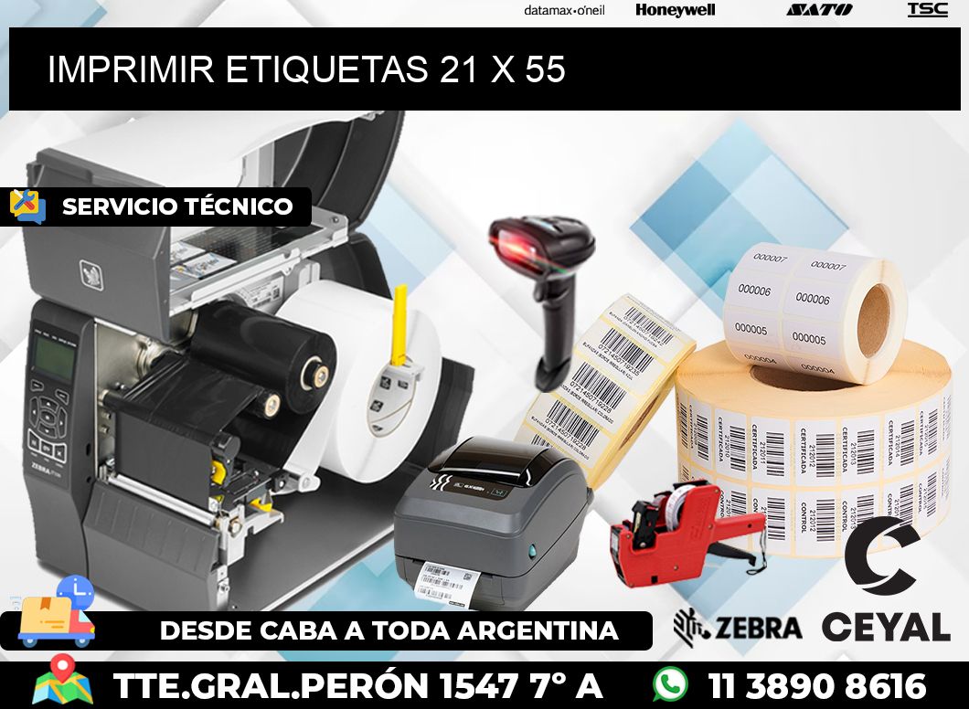 IMPRIMIR ETIQUETAS 21 x 55