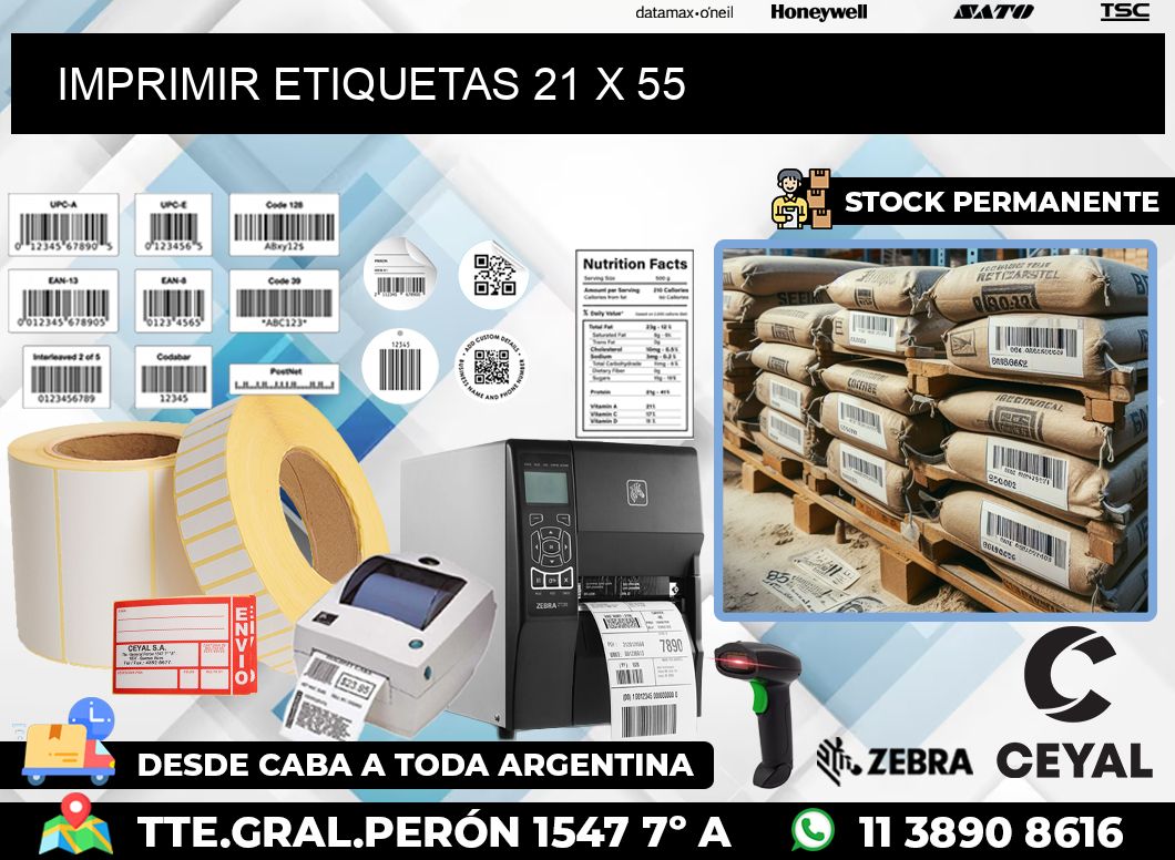 IMPRIMIR ETIQUETAS 21 x 55