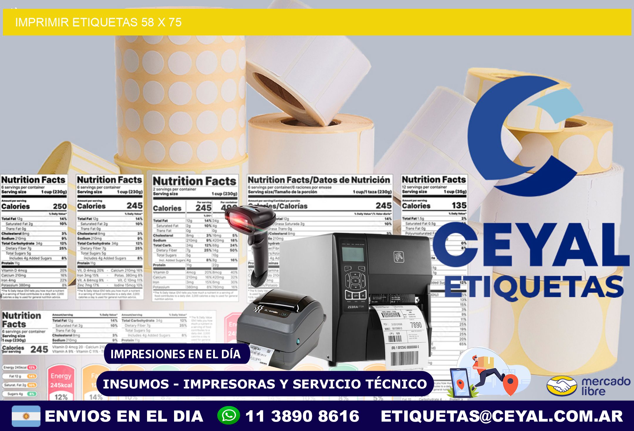 IMPRIMIR ETIQUETAS 58 x 75