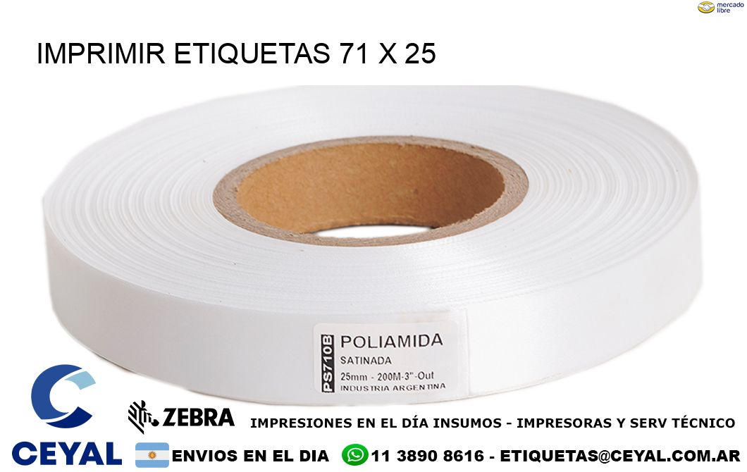 IMPRIMIR ETIQUETAS 71 x 25