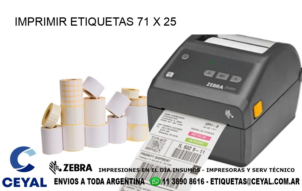 IMPRIMIR ETIQUETAS 71 x 25