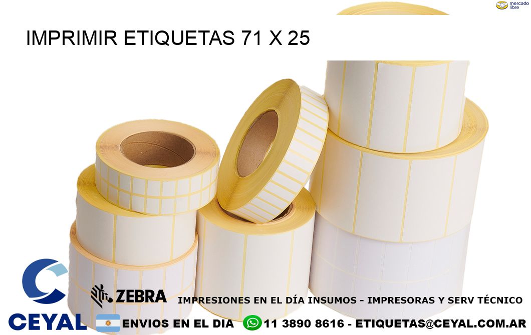 IMPRIMIR ETIQUETAS 71 x 25