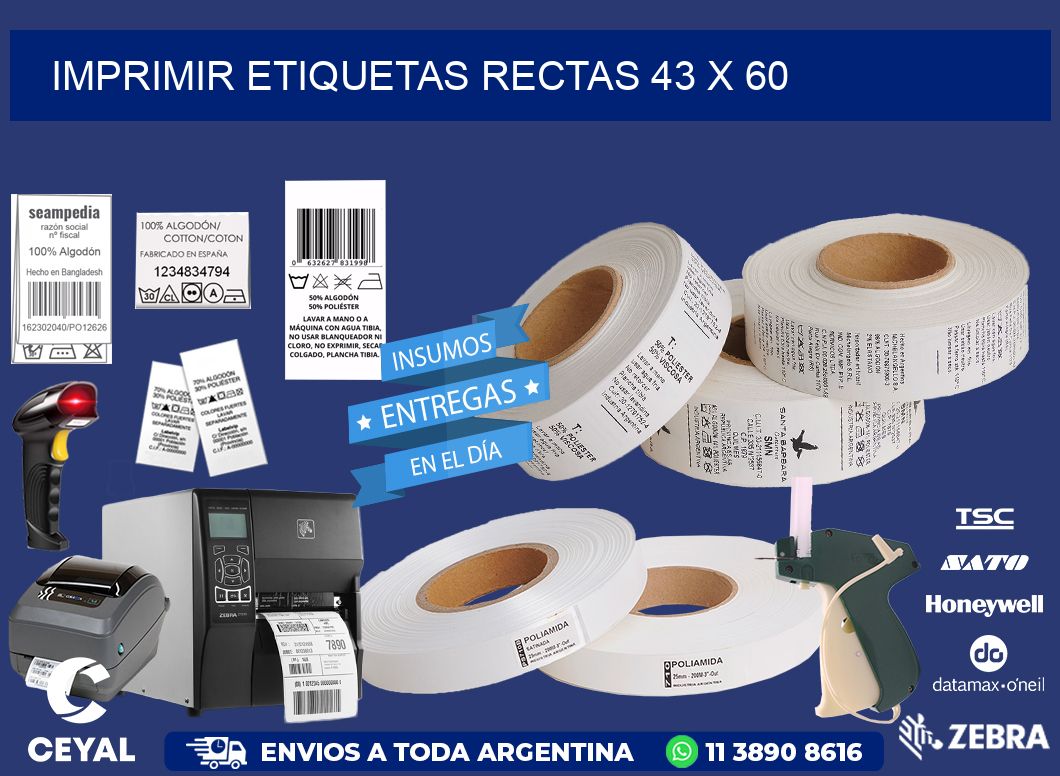 IMPRIMIR ETIQUETAS RECTAS 43 x 60
