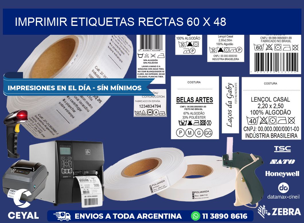 IMPRIMIR ETIQUETAS RECTAS 60 x 48