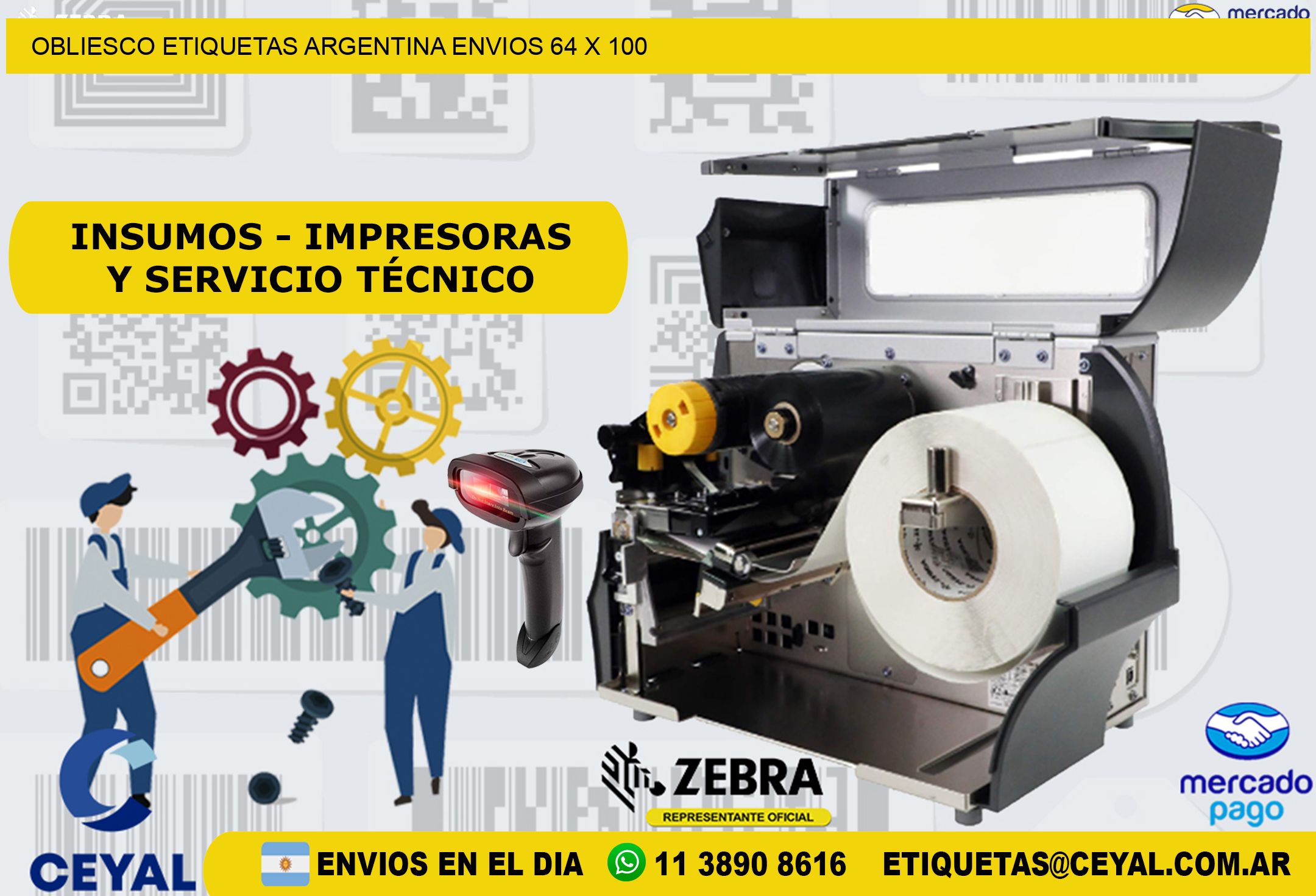 OBLIESCO ETIQUETAS ARGENTINA ENVIOS 64 x 100