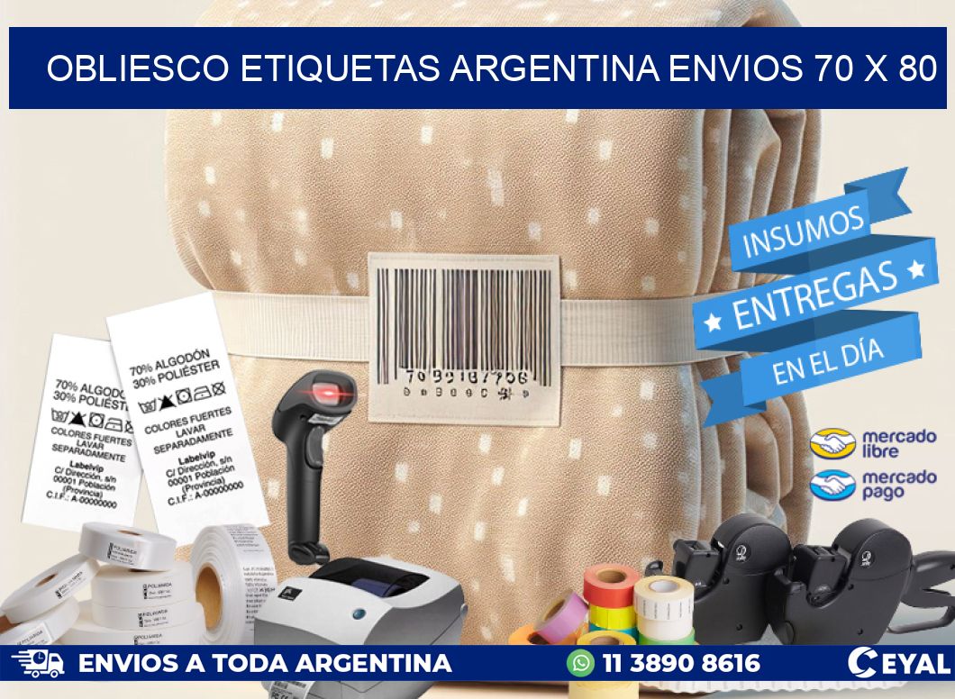 OBLIESCO ETIQUETAS ARGENTINA ENVIOS 70 x 80