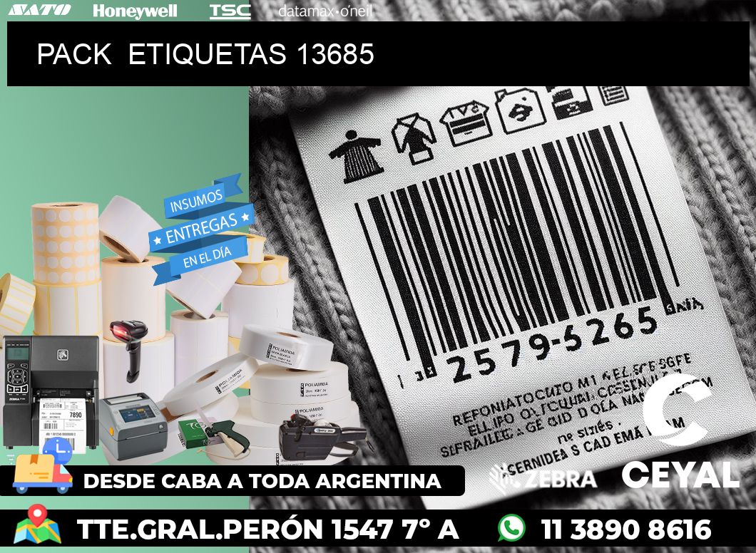 PACK  ETIQUETAS 13685