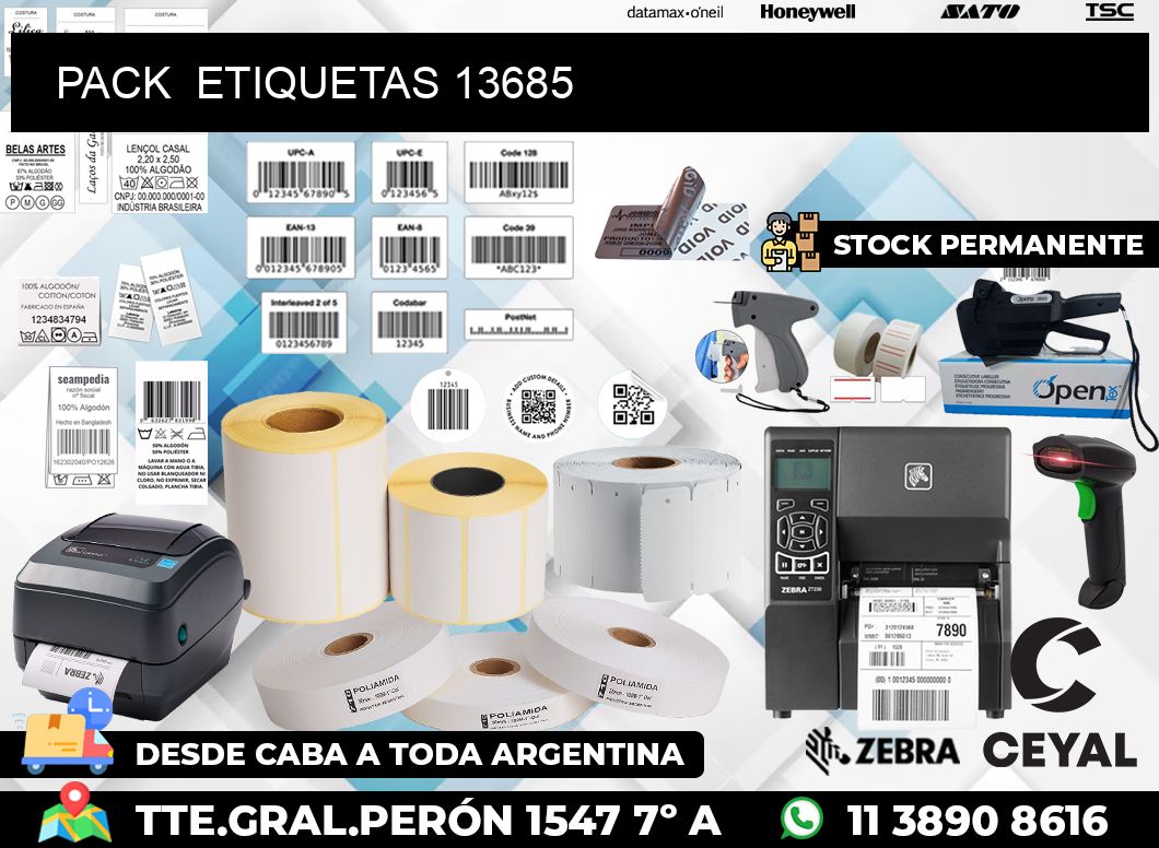 PACK  ETIQUETAS 13685