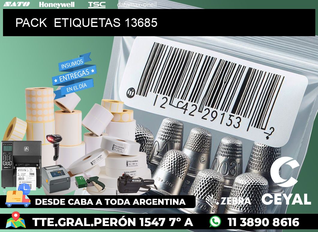 PACK  ETIQUETAS 13685