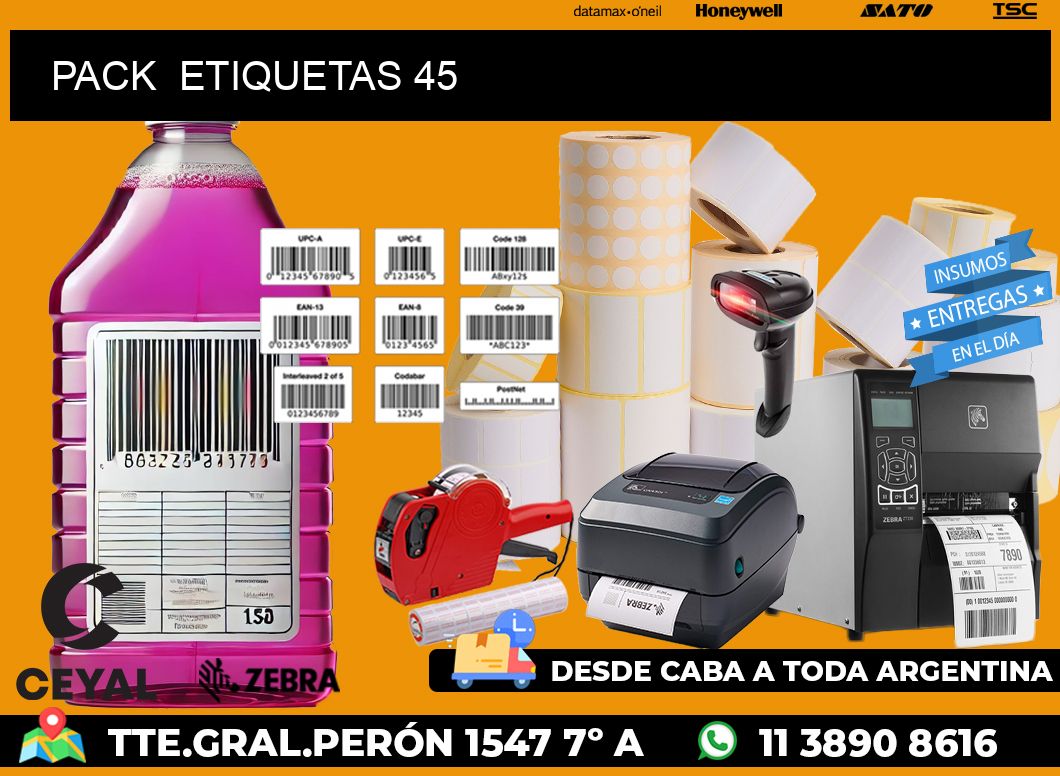 PACK  ETIQUETAS 45