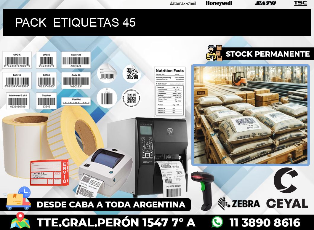 PACK  ETIQUETAS 45