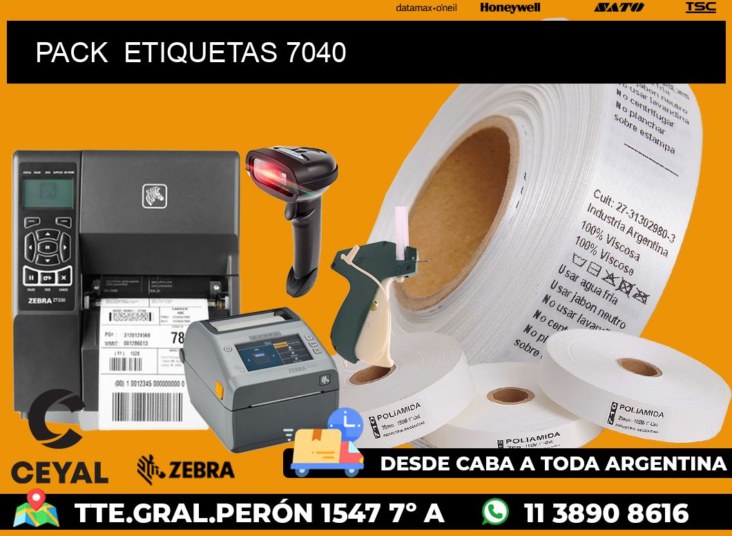 PACK  ETIQUETAS 7040