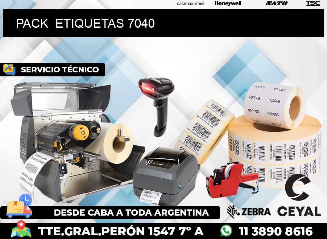 PACK  ETIQUETAS 7040