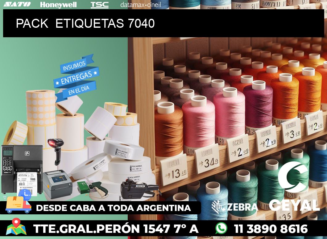 PACK  ETIQUETAS 7040