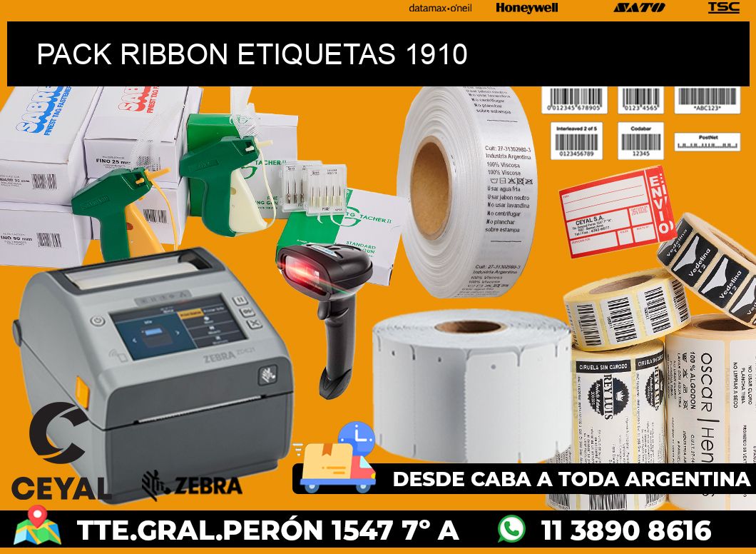 PACK RIBBON ETIQUETAS 1910