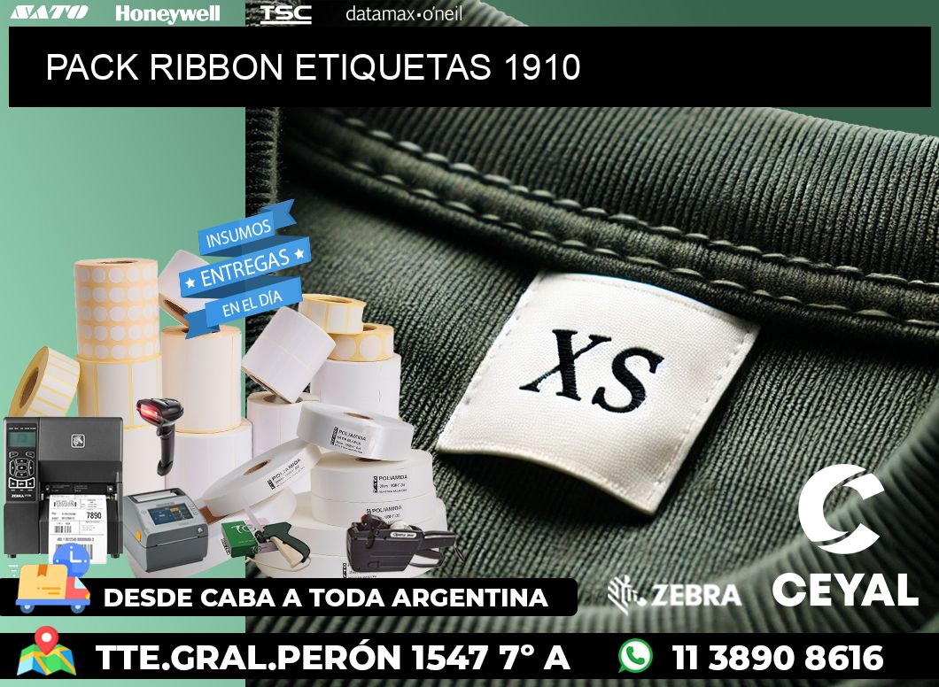 PACK RIBBON ETIQUETAS 1910