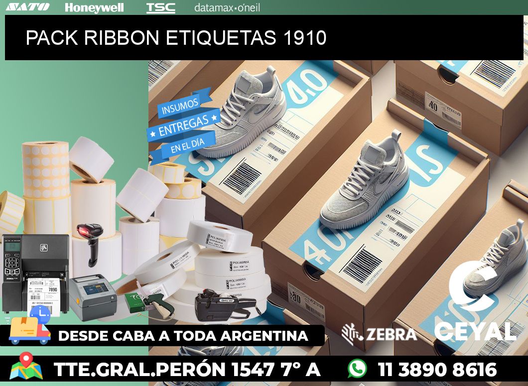 PACK RIBBON ETIQUETAS 1910