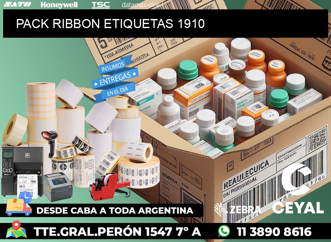 PACK RIBBON ETIQUETAS 1910