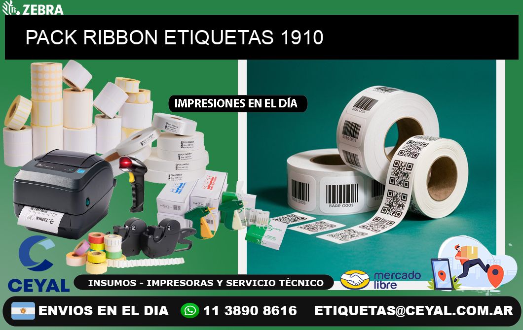 PACK RIBBON ETIQUETAS 1910