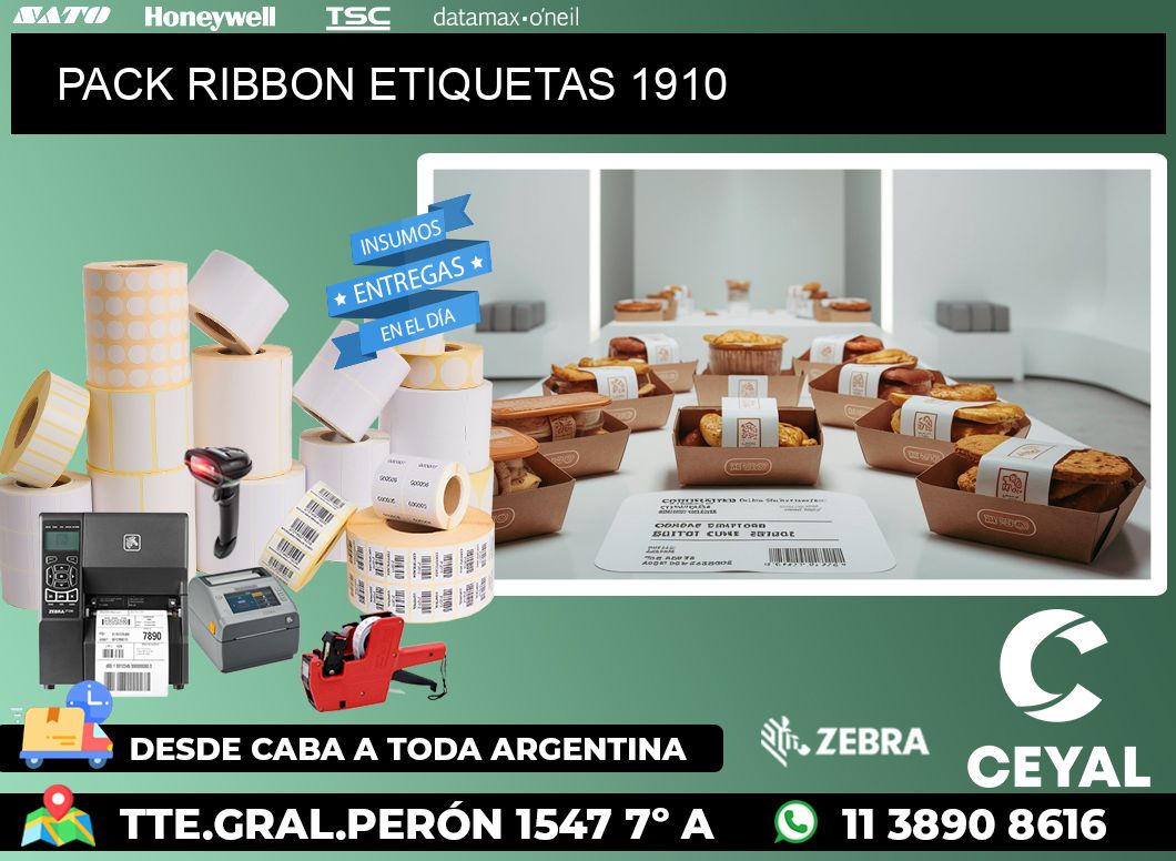 PACK RIBBON ETIQUETAS 1910