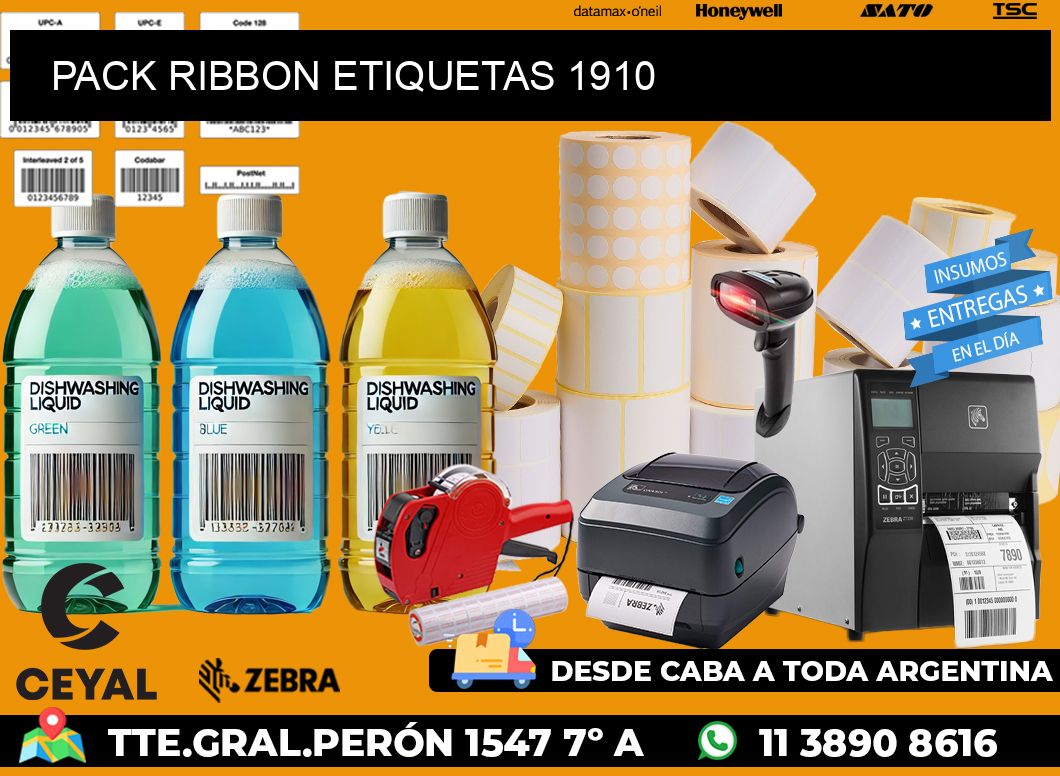 PACK RIBBON ETIQUETAS 1910