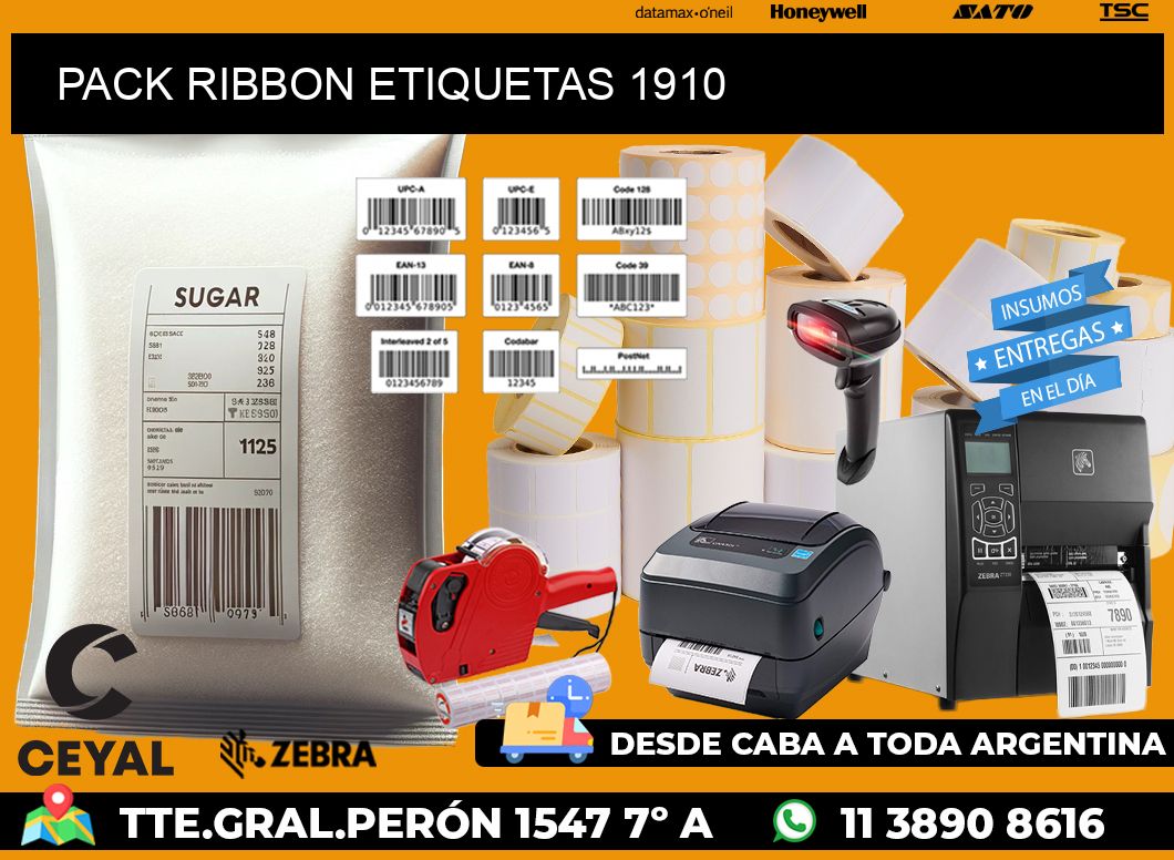 PACK RIBBON ETIQUETAS 1910