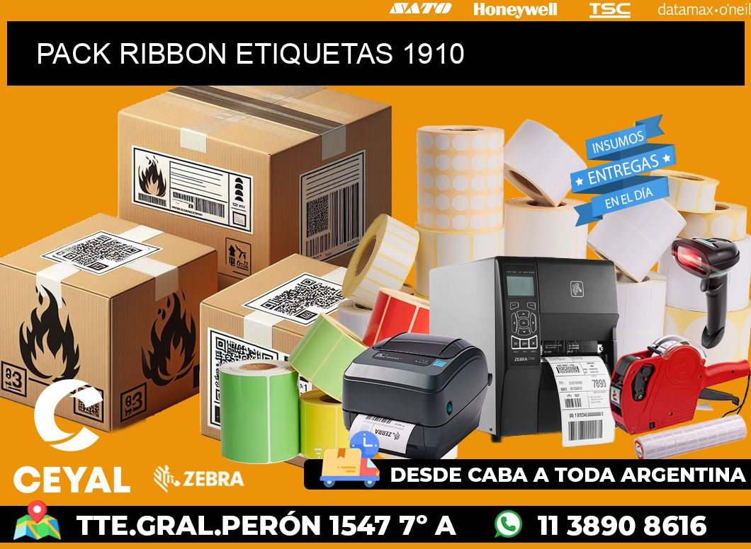 PACK RIBBON ETIQUETAS 1910