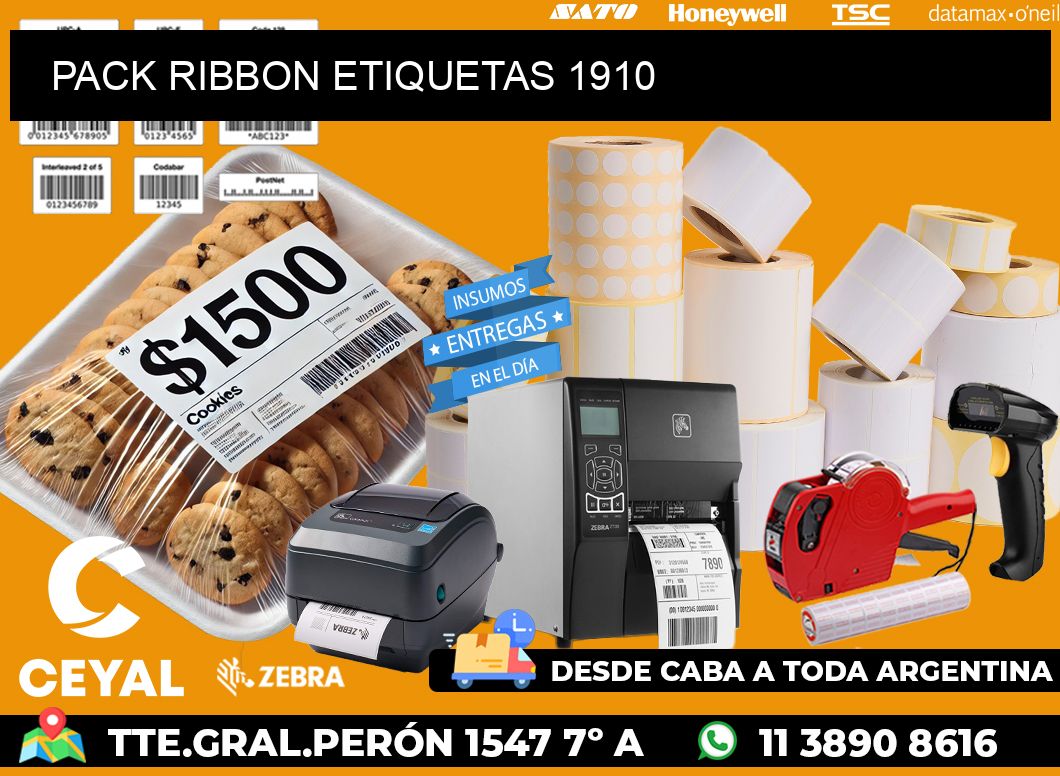 PACK RIBBON ETIQUETAS 1910