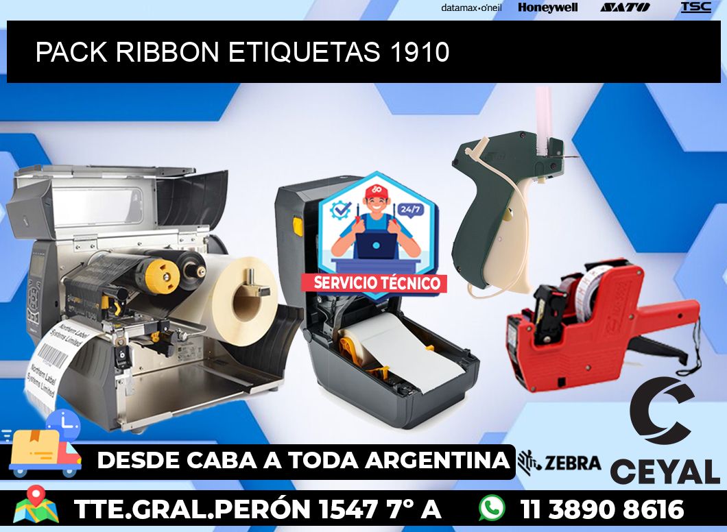 PACK RIBBON ETIQUETAS 1910