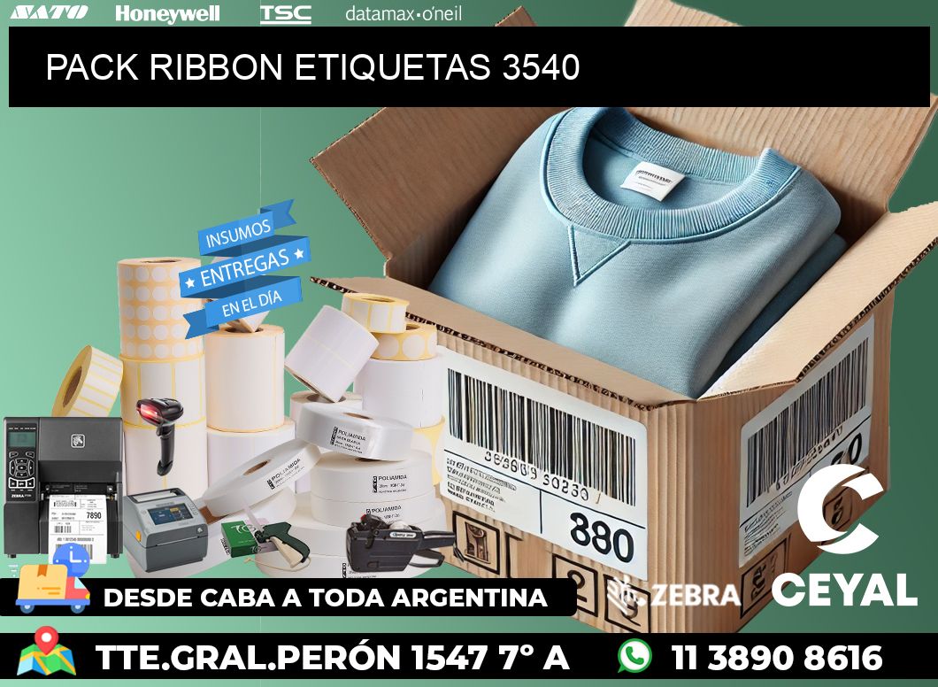 PACK RIBBON ETIQUETAS 3540