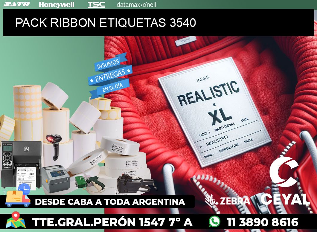 PACK RIBBON ETIQUETAS 3540