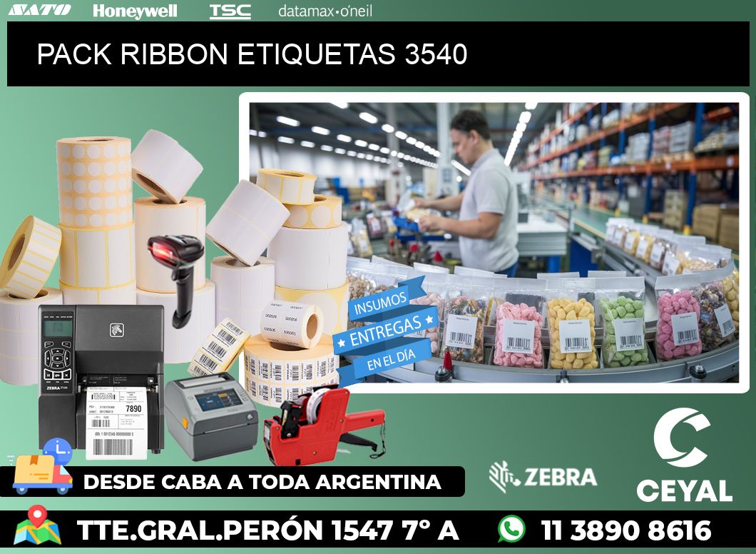 PACK RIBBON ETIQUETAS 3540