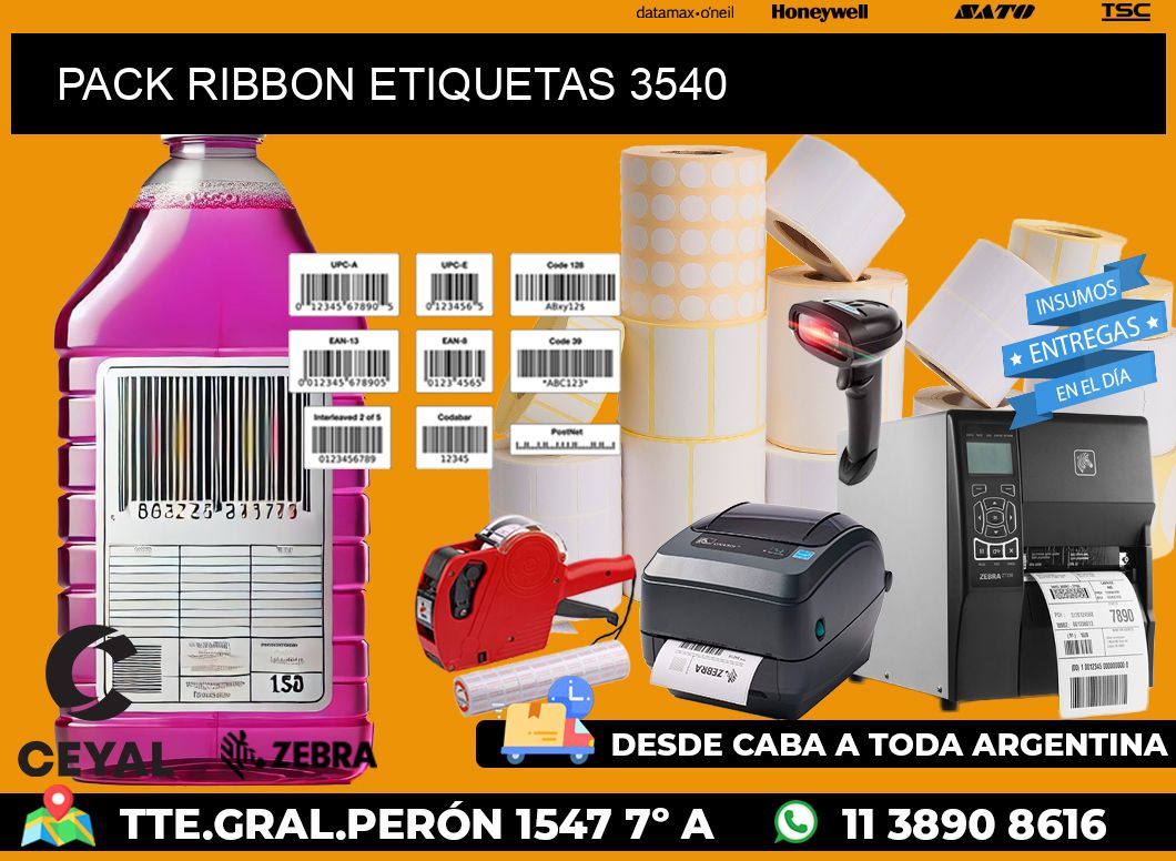 PACK RIBBON ETIQUETAS 3540