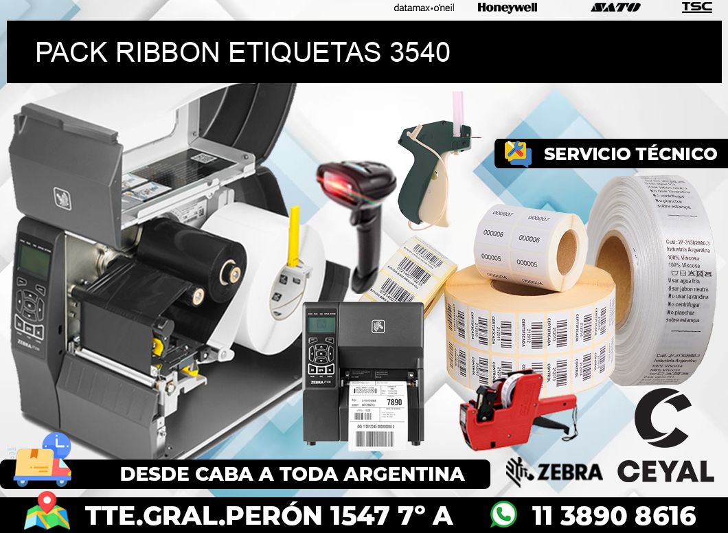PACK RIBBON ETIQUETAS 3540